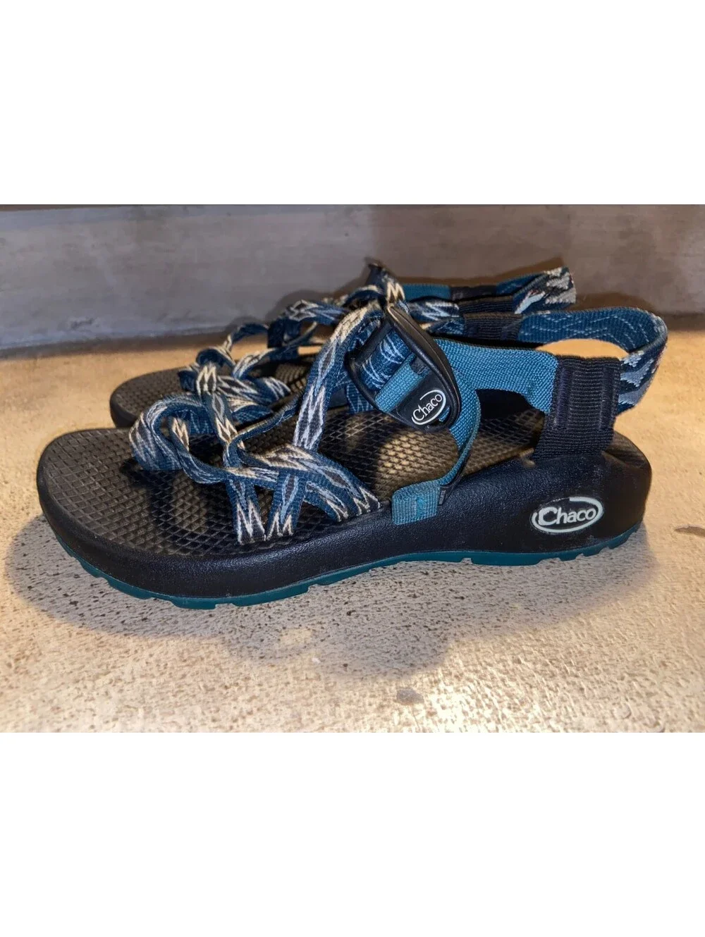 Chaco Classic Black Green Hiking Water Climb Trail Sport Sandals Womens Size 5